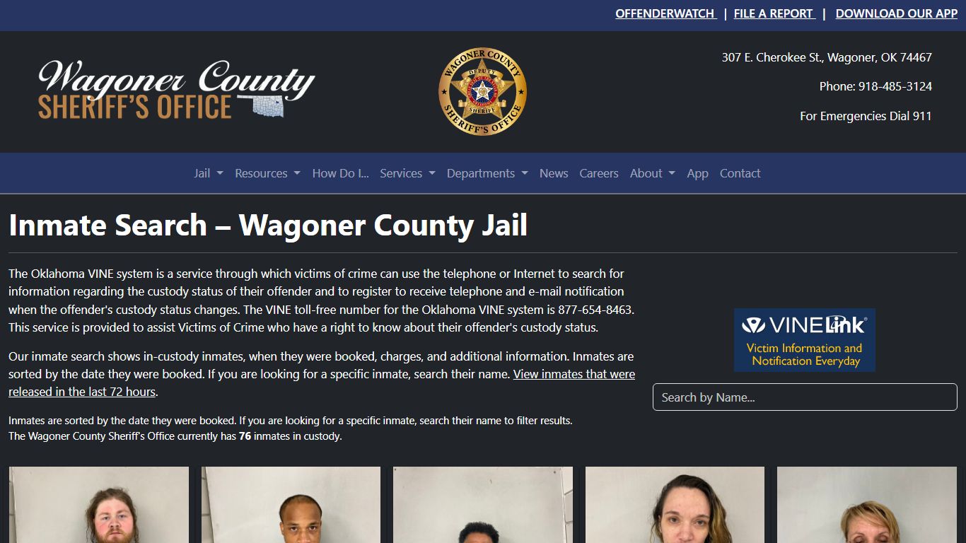 Inmate Search - Wagoner County Sheriff's Office