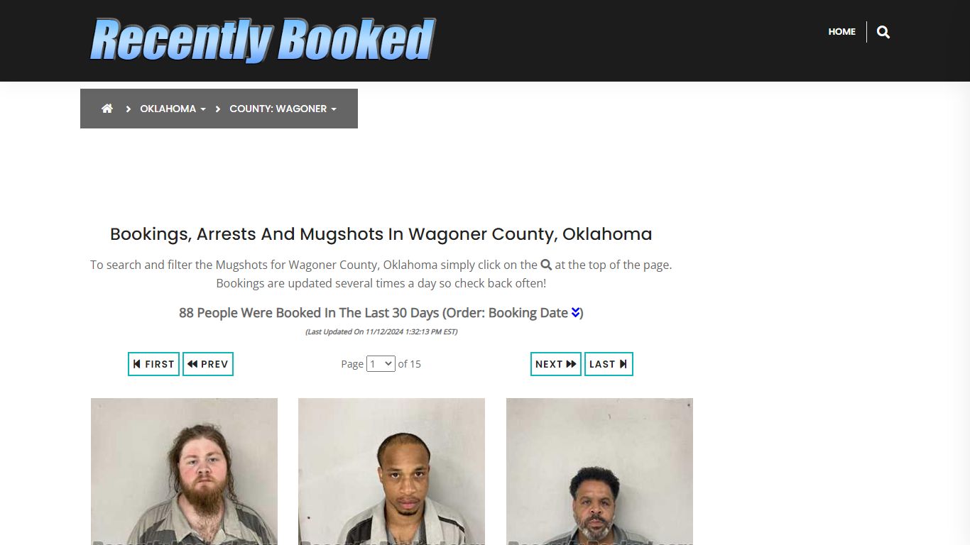 Bookings, Arrests and Mugshots in Wagoner County, Oklahoma