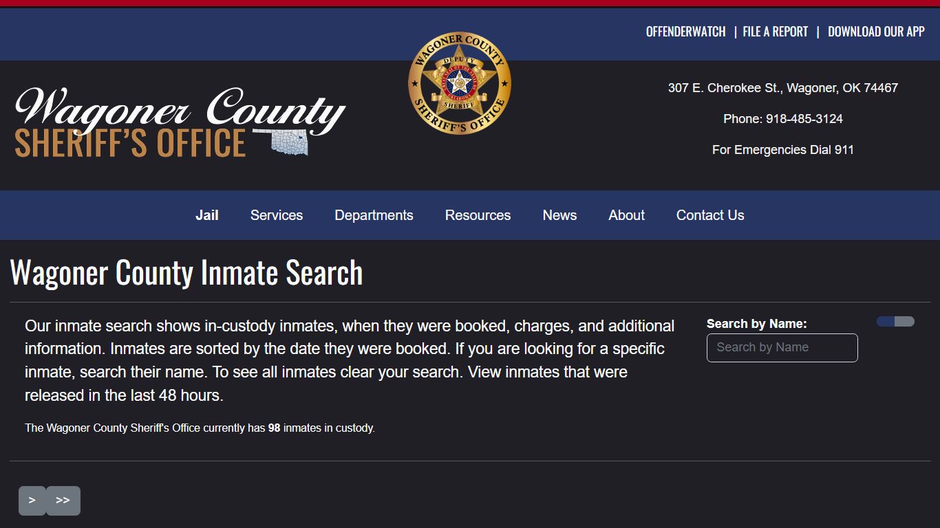 Inmate Search | Wagoner County Sheriff's Office